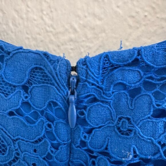 Ralph Lauren Blue Sheath Dress 3/4 Sleeve Crew Neck - Picture 6 of 11